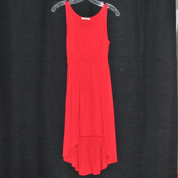 Papaya Red Hi Low Dress - Picture 1 of 4